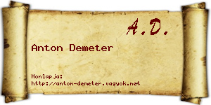 Anton Demeter névjegykártya
